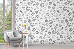 Dog paw prints pattern wallpaper.