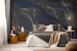 Abstract Luxury Wallpaper Stripes and Waves
