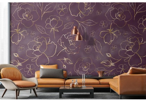 Luxury wallpaper with stylized flower pattern.