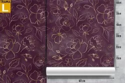 Carta da Parati pattern fiori stilizzati luxury.