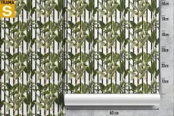 Wallpaper Design and Styles Flora and Fauna Stripes and Waves Tropical Leaves Vintage
