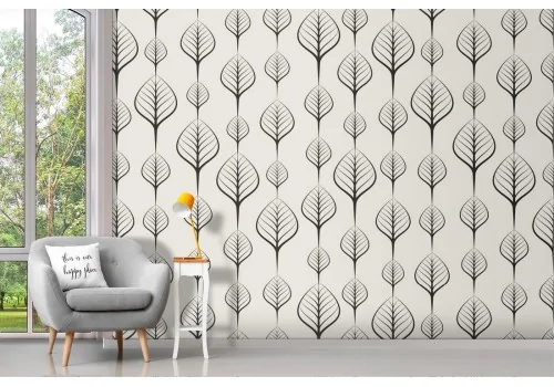 Wallpaper nature stylized leaves pattern.