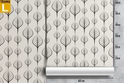 Carta da Parati natura foglie stilizzate pattern.