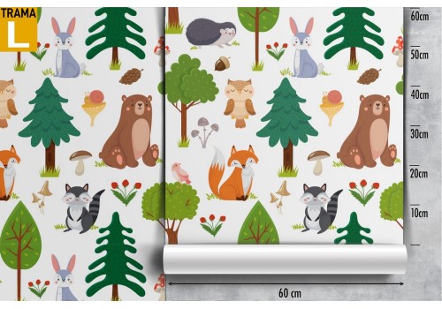 Children's wallpaper designs of forest and animals. 2