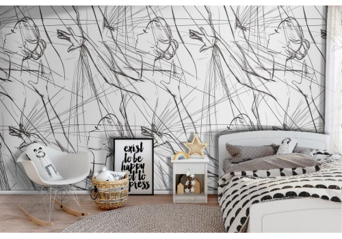 Wallpaper ballerina pattern for children.