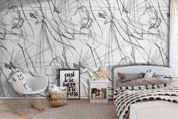 Carta da Parati ballerine pattern bambini.