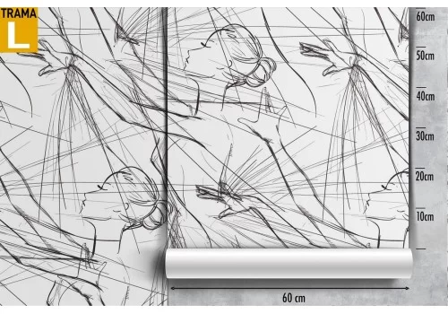 Carta da Parati ballerine pattern bambini. 2