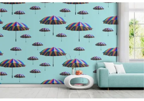 Wallpaper pattern extravagant umbrellas.