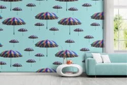 Wallpaper pattern extravagant umbrellas.