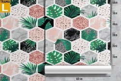 Wallpaper with extravagant geometric nature pattern.