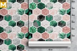 Carta da Parati Foglie Geometrica Natura