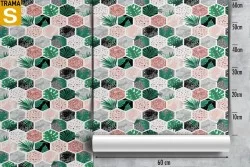 Carta da Parati Design e Stili Flora e Fauna Foglie Geometrica Natura