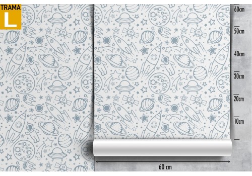 Children's wallpaper pattern with stylized planets. 2