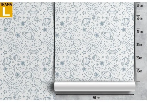 Children's wallpaper pattern with stylized planets. 2