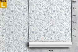 Children's wallpaper pattern with stylized planets.
