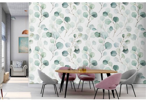 Wallpaper stylized nature leaves pattern.