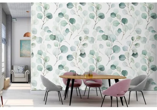 Wallpaper stylized nature leaves pattern.