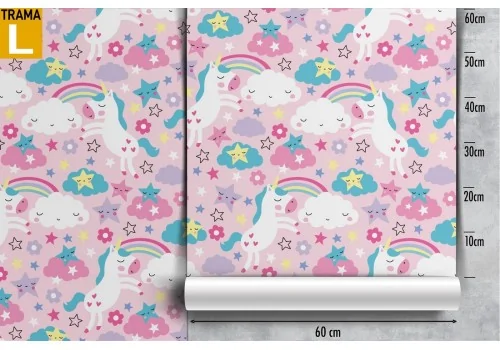 Children's wallpaper unicorn rainbow pattern. 2