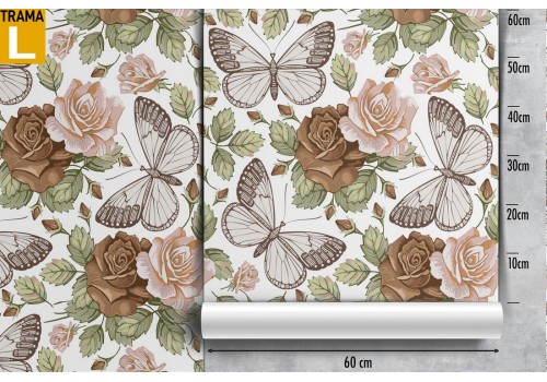 Vintage wallpaper pattern with butterflies and flowers. 2