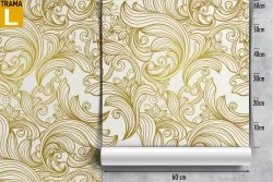 Carta da Parati decorazione fregi vintage oro.