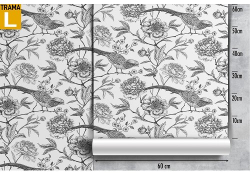 Wallpaper pattern nature flowers and birds. 2