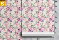 Carta da Parati Design e Stili Flora e Fauna Fiori Natura Vintage