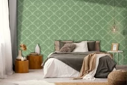 Green English vintage wallpaper decoration.