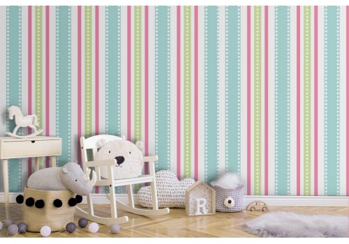 Carta da Parati pattern righe classiche bambini.