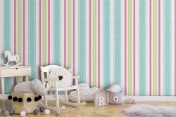Carta da Parati pattern righe classiche bambini.