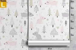 Children's wallpaper forest decoration.