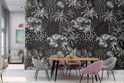 Carta da Parati foresta tropicale astratta.