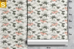 Wallpaper Design and Styles Flora and Fauna Tropical Trees Leaves