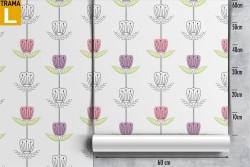 Carta da Parati pattern natura fiori stilizzati.