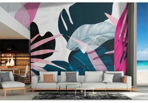 Tropical leaves abstract fantasy Wallpaper