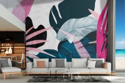 Tropical leaves abstract fantasy wallpaper