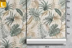 Carta da Parati pattern tropicale foglie.