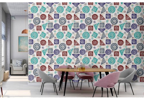 Vintage abstract geometries wallpaper.