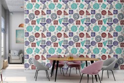 Vintage abstract geometries wallpaper.