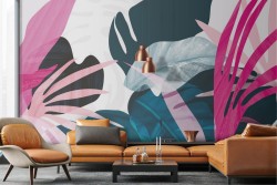 Tropical leaves abstract fantasy wallpaper