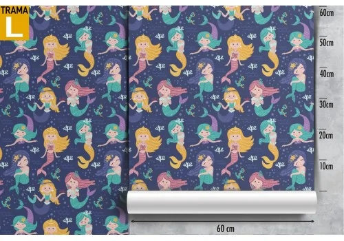 Mermaid children's wallpaper decoration. 2