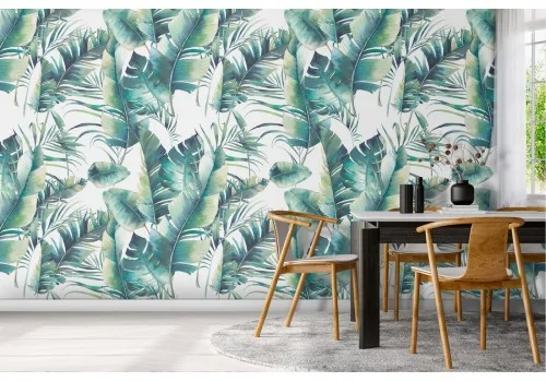 Wallpaper pattern nature green leaves.