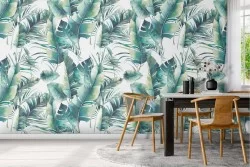 Green leaves nature pattern wallpaper.