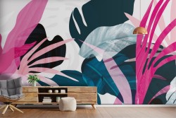 Abstract Tropical Leaves Wallpaper