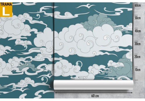 Wallpaper pattern clouds eastern design. 2