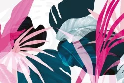 Wallpaper Design and Styles Abstract Flora and Fauna Tropical Leaves
