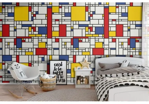Wallpaper Geometric Brick Pattern for Children.