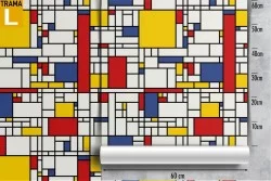 Carta da Parati Pattern geometrico mattoncini bambini.