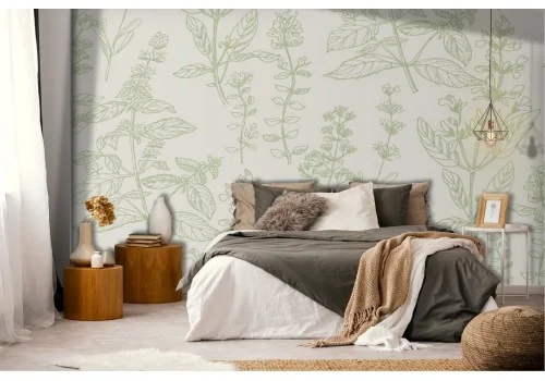 Vintage stylized nature leaves wallpaper.