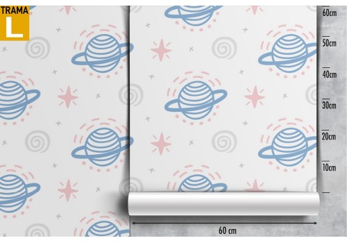 Children's wallpaper with drawn planets. 2
