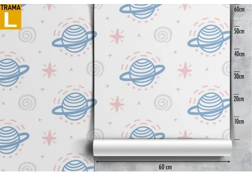 Children's wallpaper with drawn planets. 2